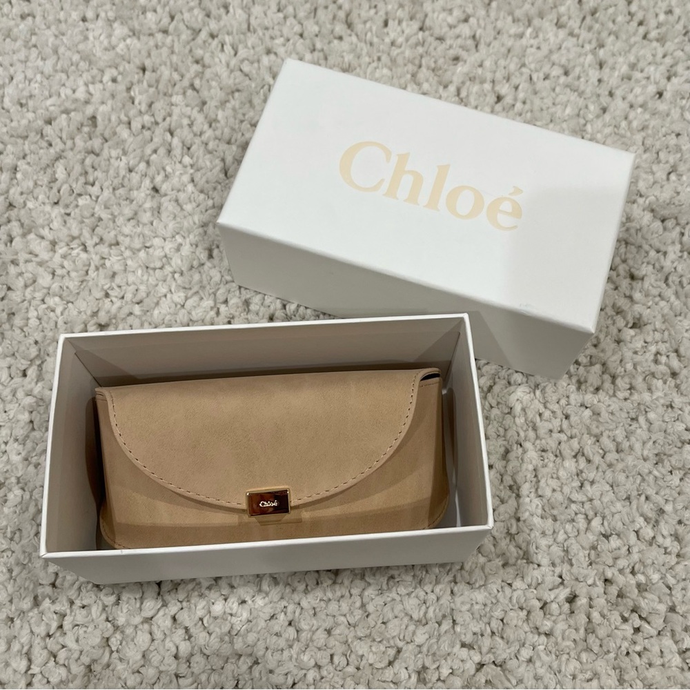 Authentic Chloe Sunglasses Case, Box, Wipe & Card - image 2